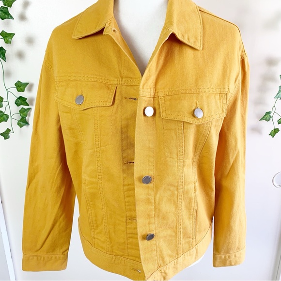 NWOT H&M Mustard Yellow Denim Jacket | XS - Picture 2 of 7